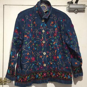 VINTAGE UNITS EMBROIDERED DENIM JACKETS SIZE 2XL